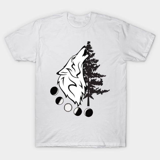 Wolf Howling T-Shirt by GreyDraws